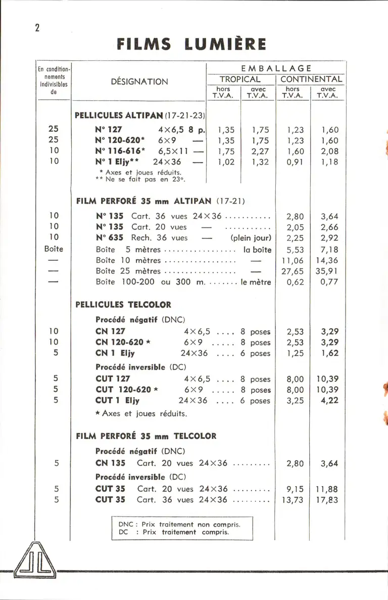 1963-01 - Tarif - page 2
