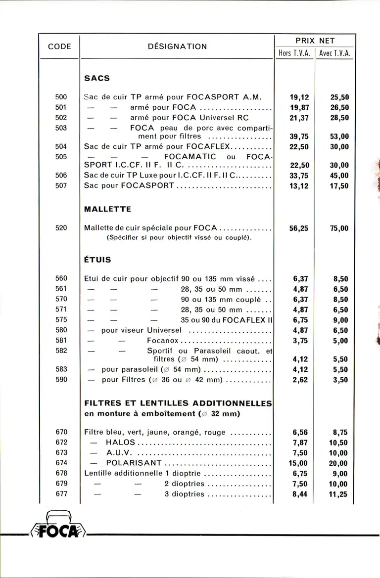 Tarif - janvier 1964 - page 2