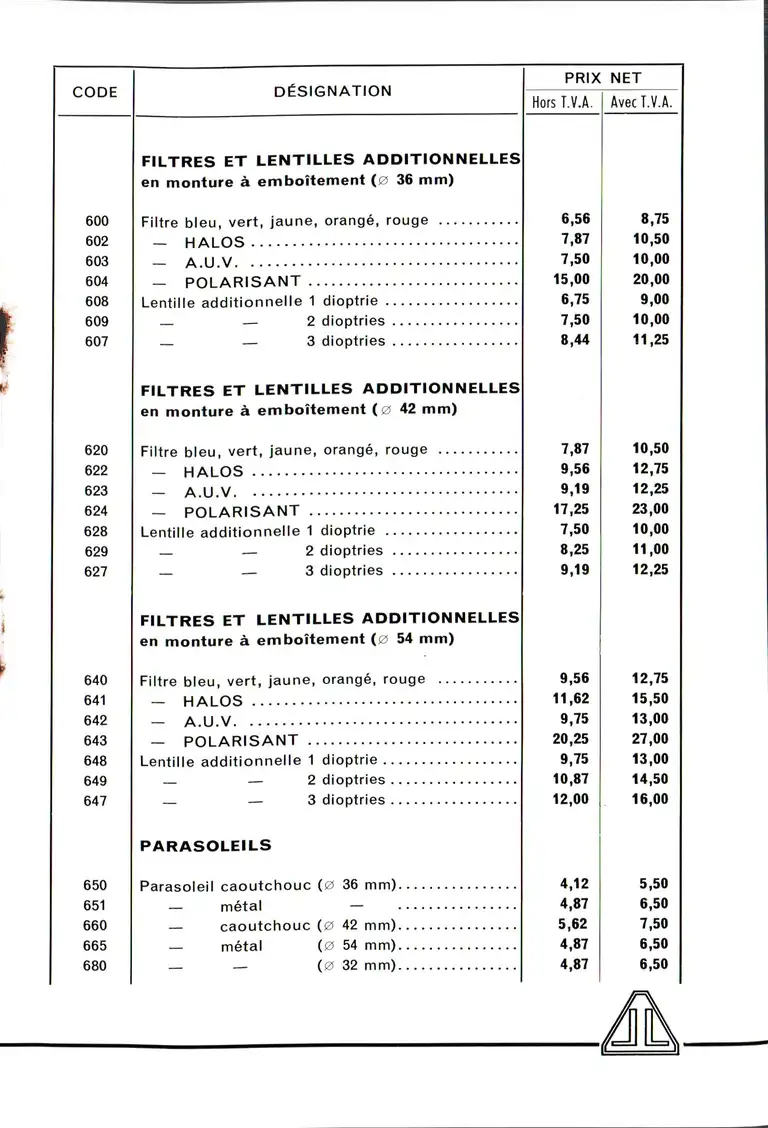 Tarif - janvier 1964 - page 3