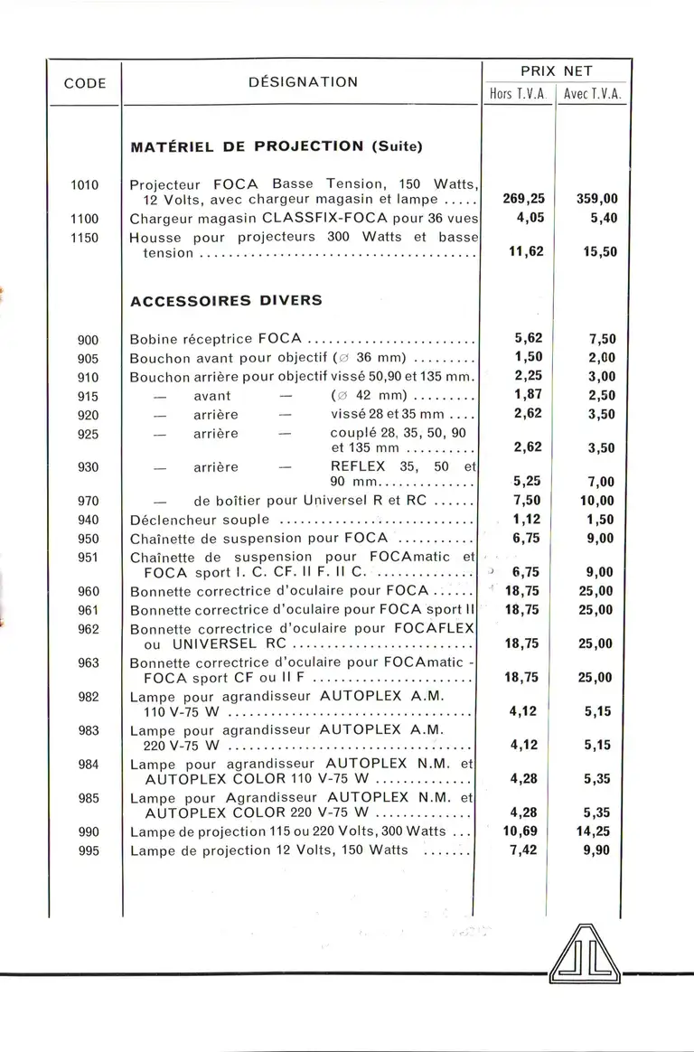 Tarif - janvier 1964 - page 4