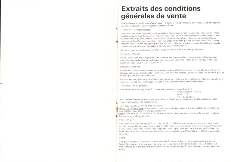 Tarif confidentiel - avril 1967 2
