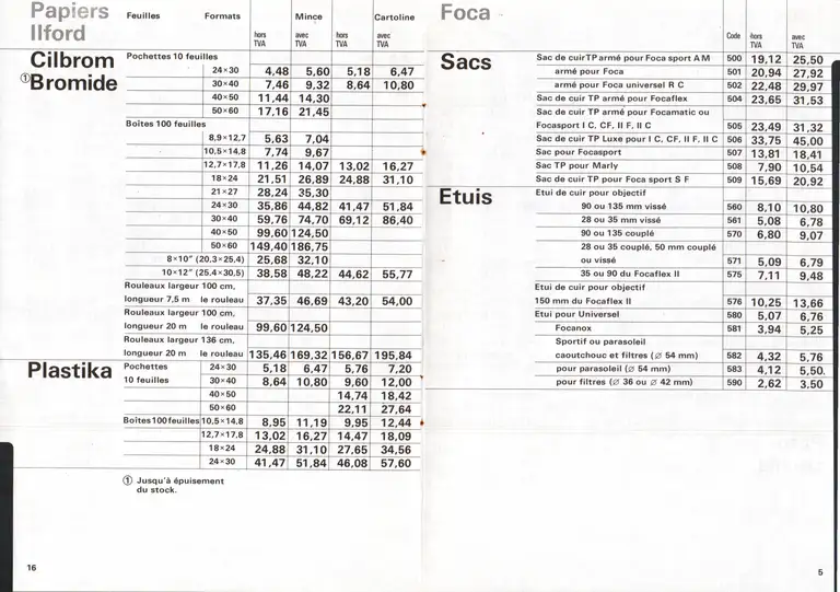 Tarif confidentiel - avril 1967 7