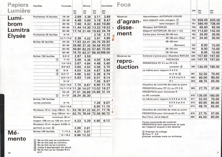 Tarif confidentiel - avril 1967 9
