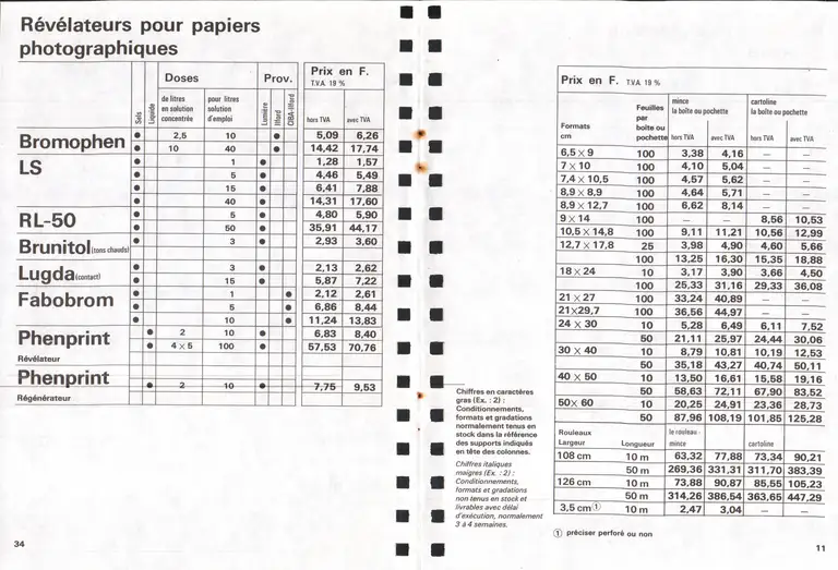 Lumière Diffusion - Tarif - mars 1970 - 12