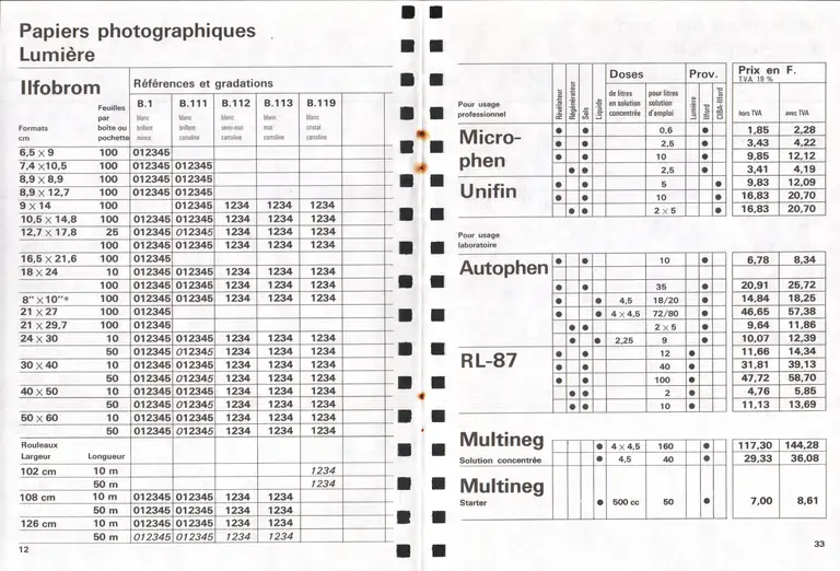 Lumière Diffusion - Tarif - mars 1970 - 13