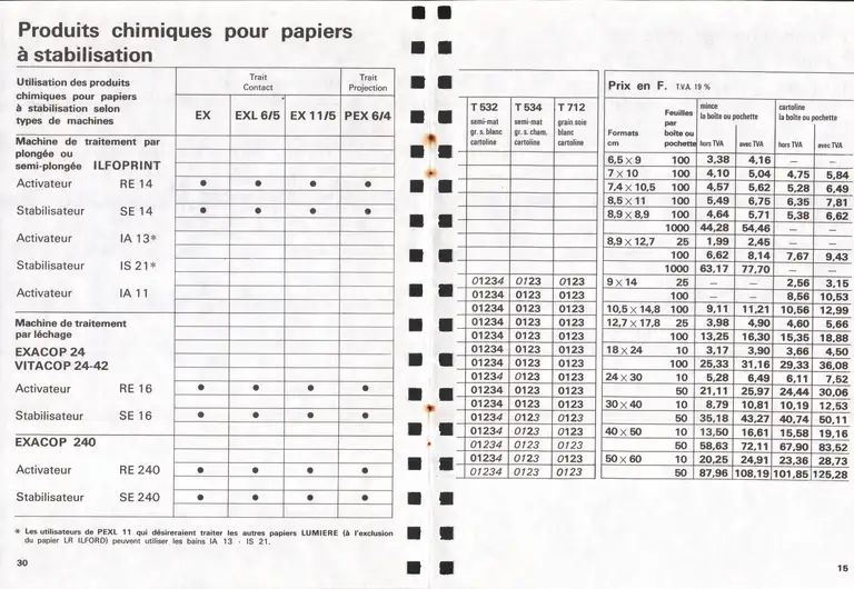 Lumière Diffusion - Tarif - mars 1970 - 16