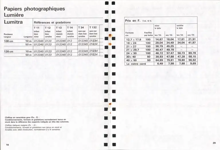 Lumière Diffusion - Tarif - mars 1970 - 17