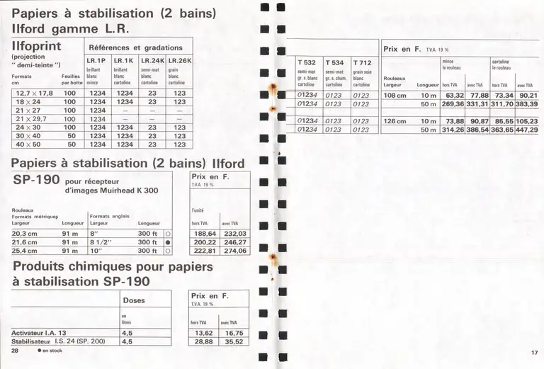 Lumière Diffusion - Tarif - mars 1970 - 18