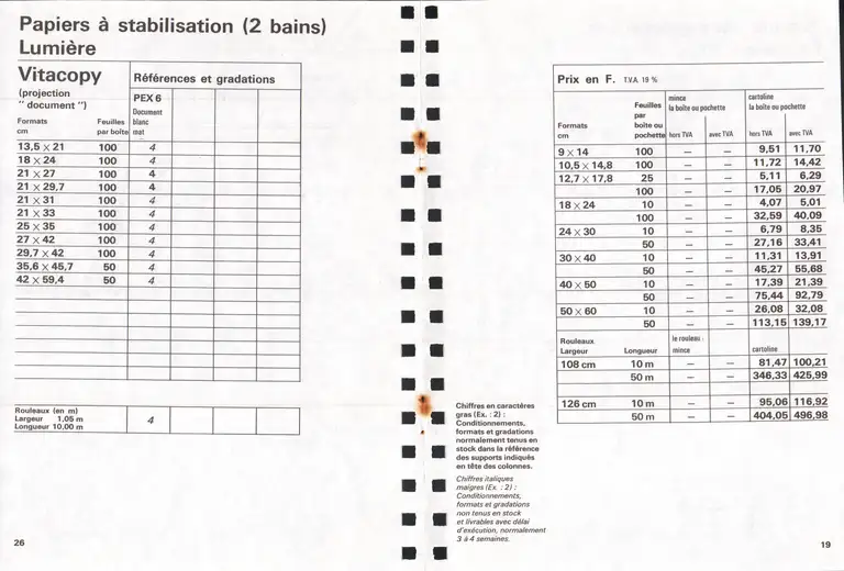 Lumière Diffusion - Tarif - mars 1970 - 20