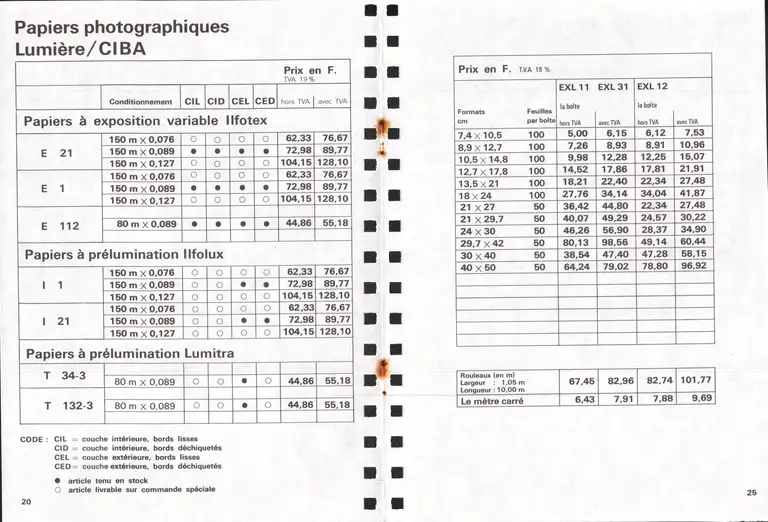 Lumière Diffusion - Tarif - mars 1970 - 21