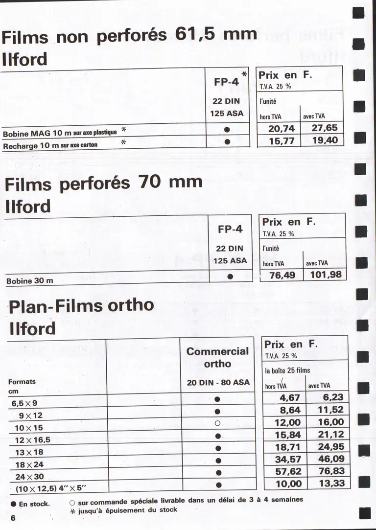 Lumière Diffusion - Tarif - janvier 1971 - 8