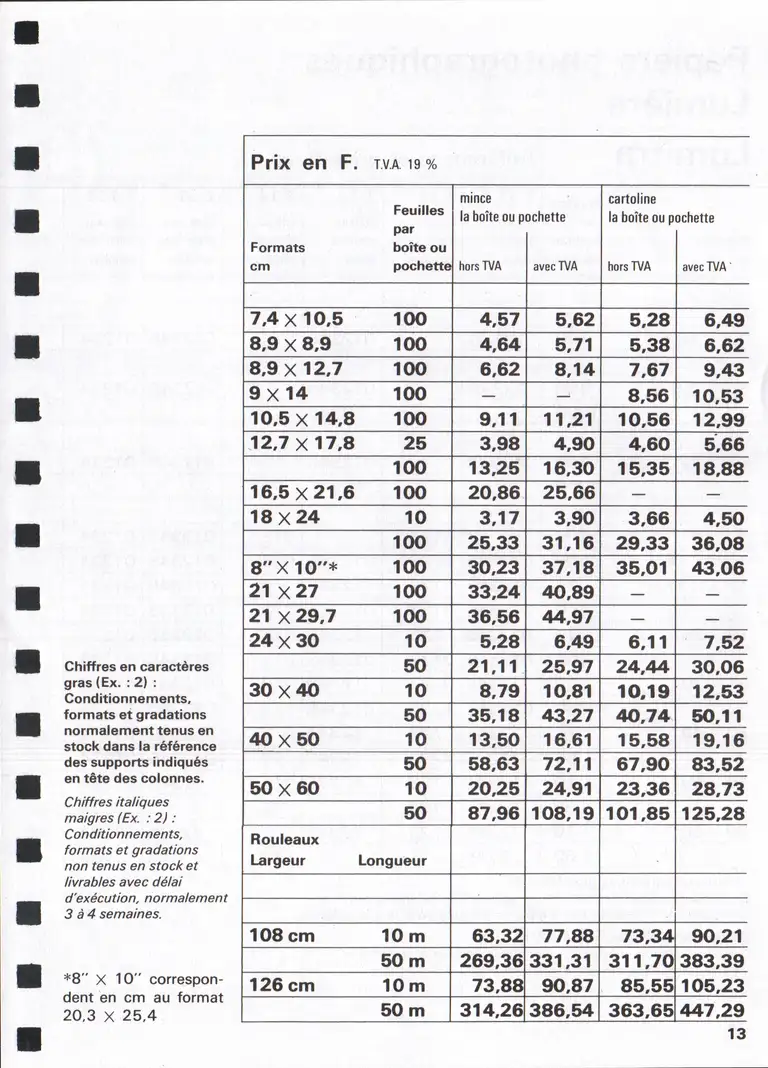 Lumière Diffusion - Tarif - janvier 1971 - 15