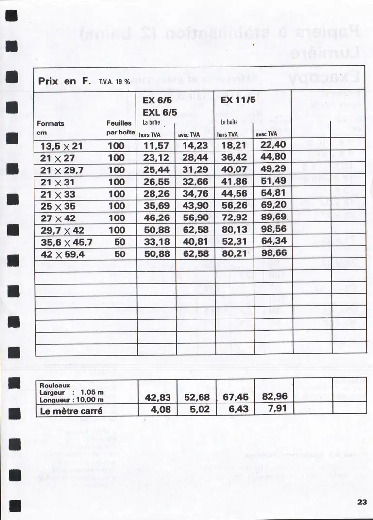 Lumière Diffusion - Tarif - janvier 1971 - 25