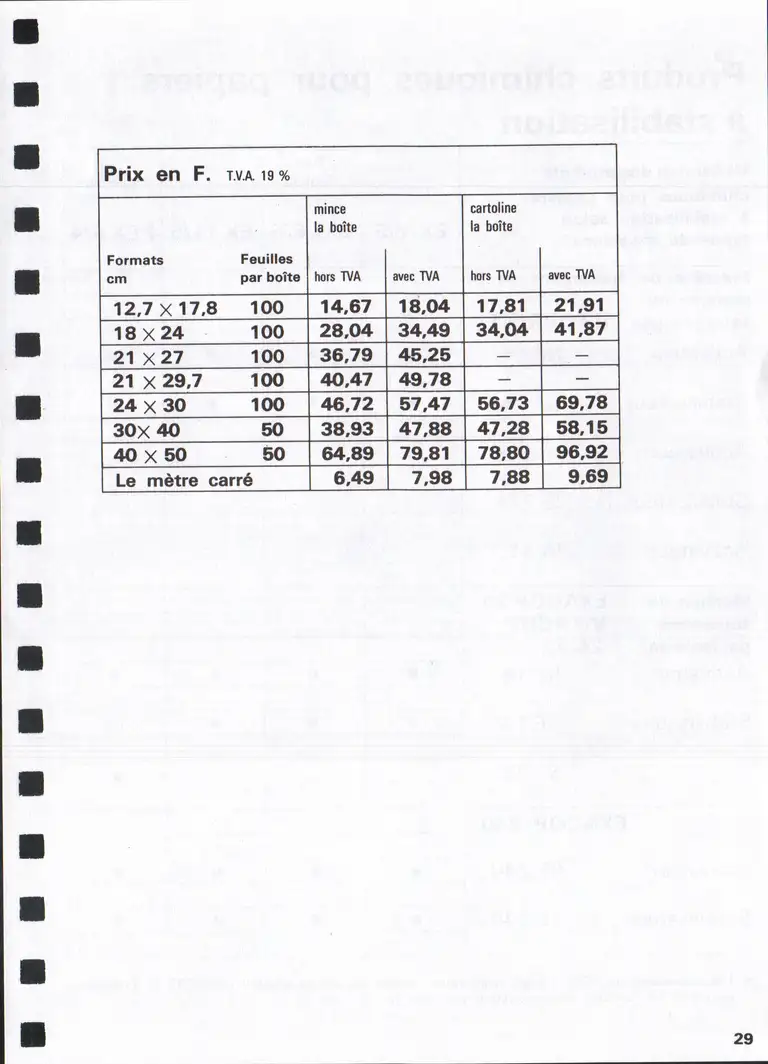 Lumière Diffusion - Tarif - janvier 1971 - 31