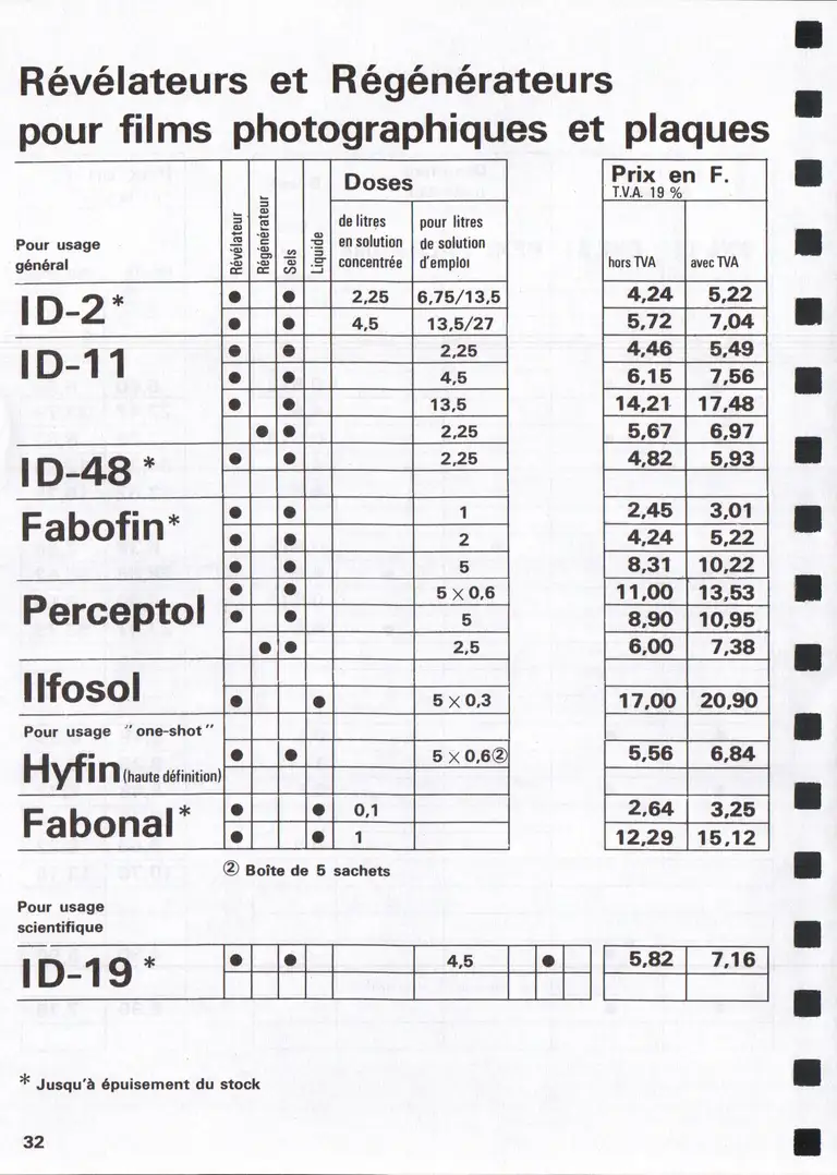 Lumière Diffusion - Tarif - janvier 1971 - 34