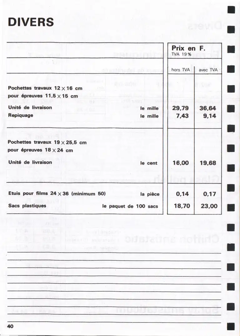 Lumière Diffusion - Tarif - janvier 1971 - 42