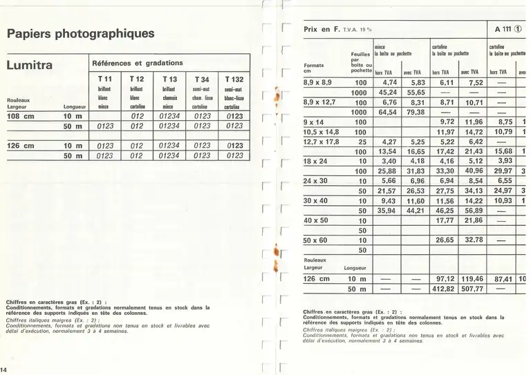 Lumière Diffusion - Tarif - novembre 1971 - 10