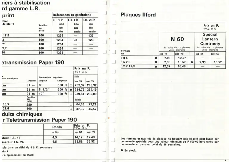 Lumière Diffusion - Tarif - novembre 1971 - 12