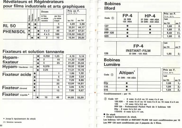 Lumière Diffusion - Tarif - novembre 1971 - 14