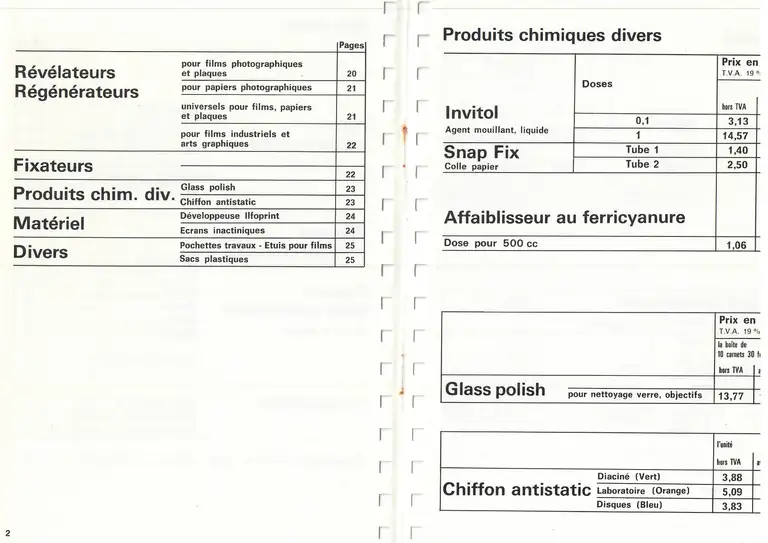Lumière Diffusion - Tarif - novembre 1971 - 2