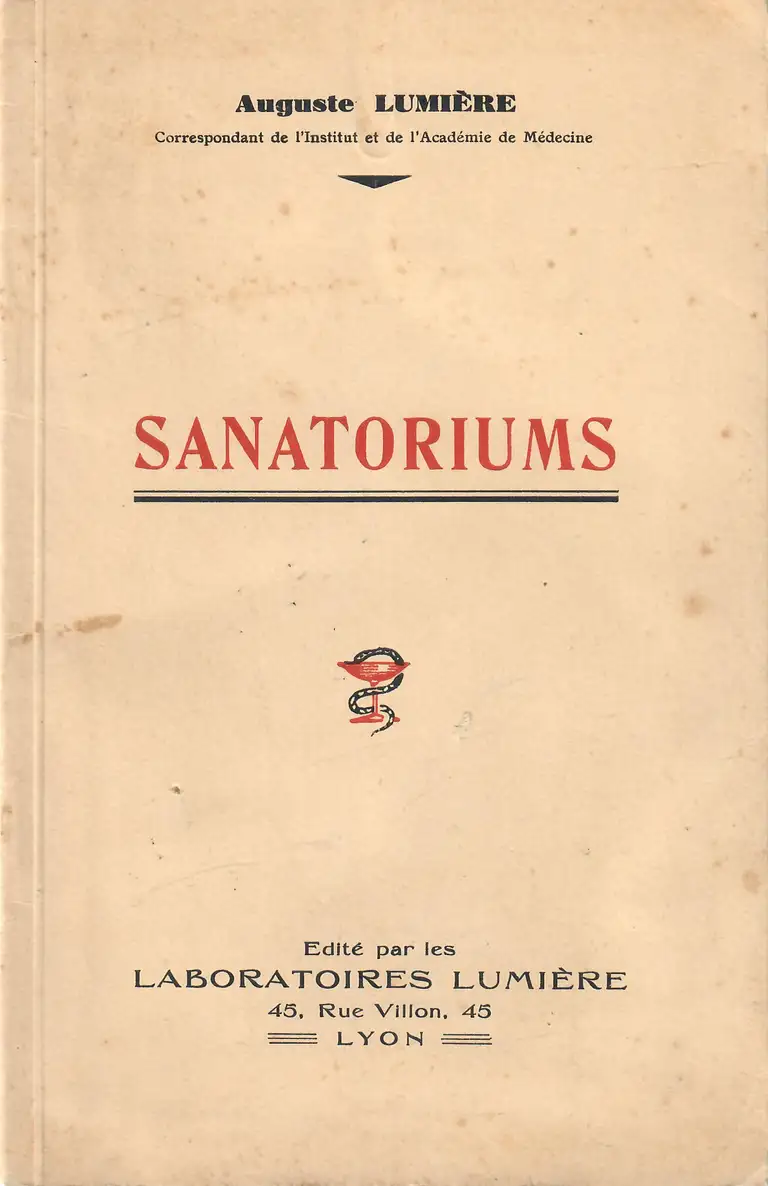 Sanatoriums - couverture - Laboratoires Lumière