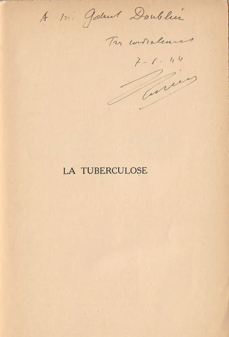 Tuberculose - Contagion, Hérédité - envoi autographe - Joannès Desvignes et Cie - 1931