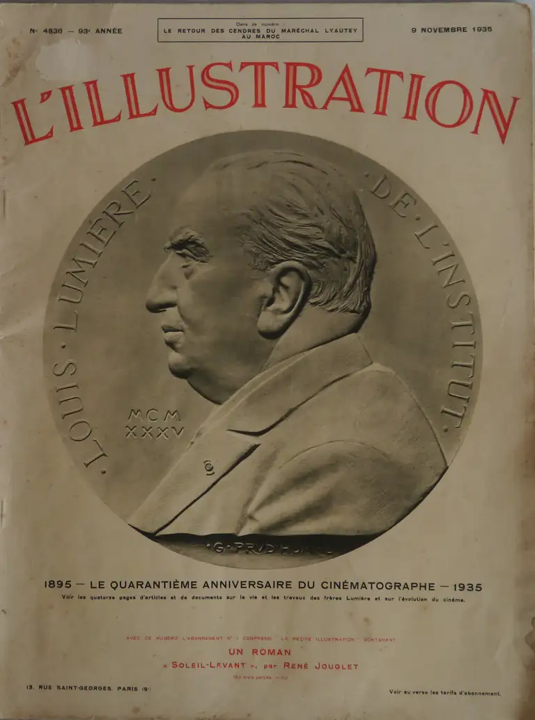 L'Illustration - 40e anniversaire du Cinématographe - couverture - 9 novembre 1935