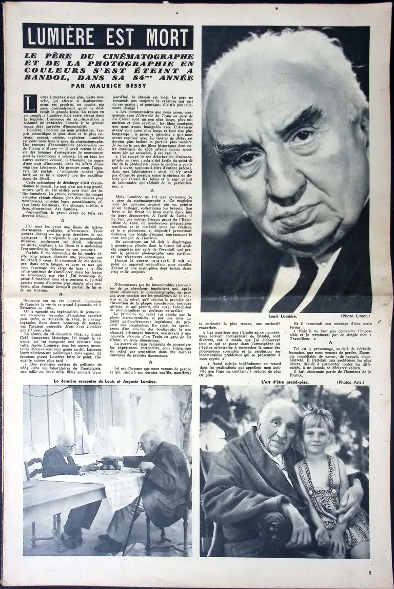 Cinémonde n°724 - Lumière est mort - 15 juin 1948