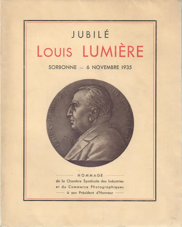 Jubilée Louis Lumière - Sorbonne 6 novembre 1935 - couverture - 1935