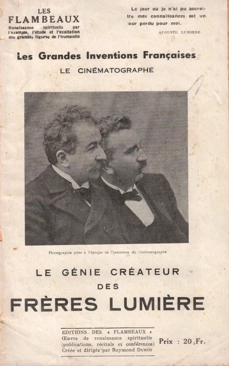 Le Génie créateur des frères Lumière - couverture - 1947