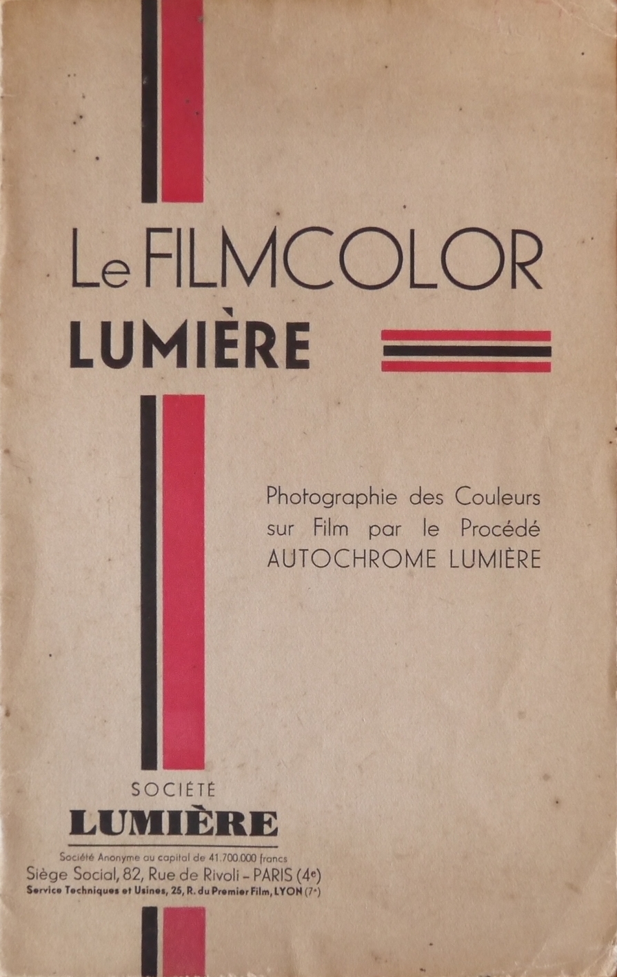 1932 - Sté Lumière - Notice Filmcolor