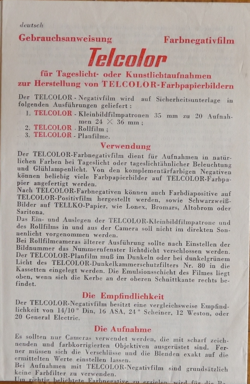 Telko - Notice Telcolor- 1962