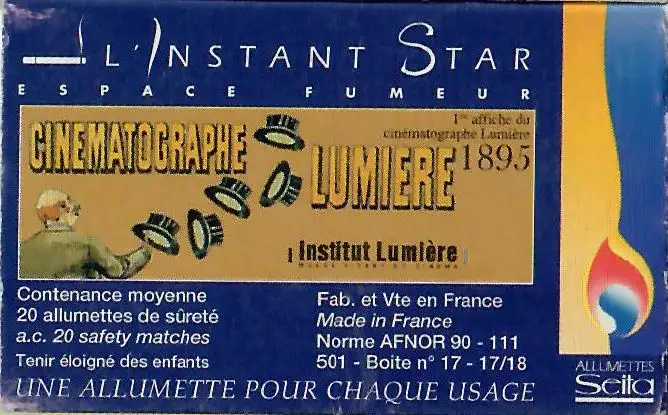 1995 - Boîte d'allumettes affiche Cinématographe par Marcellin Auzolle - verso