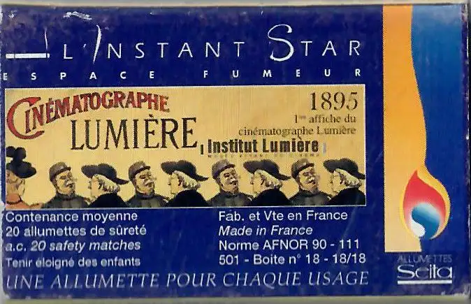 1995 - Boîte d'allumettes affiche Cinématographe par Henri Brispot - verso