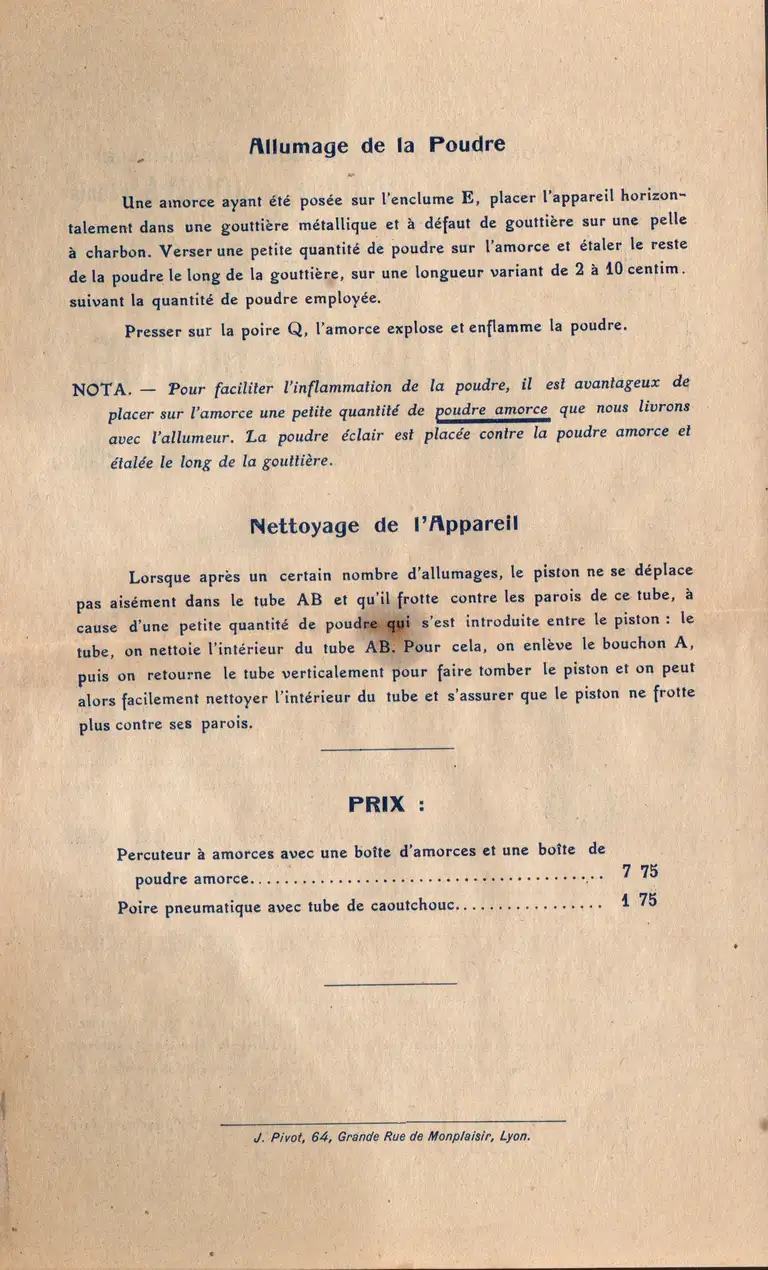 UPI - Percuteur à amorce verso